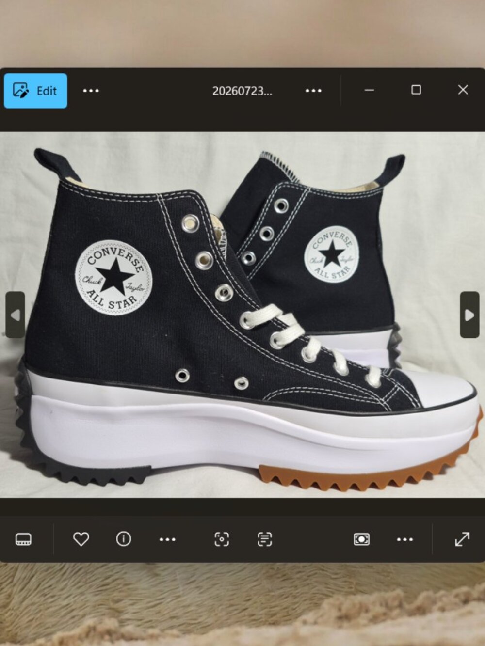 Converse Run Star Hike Black White High Sneakers Shoes 166800C Size M 10 W 11.5 - Picture 11 of 16